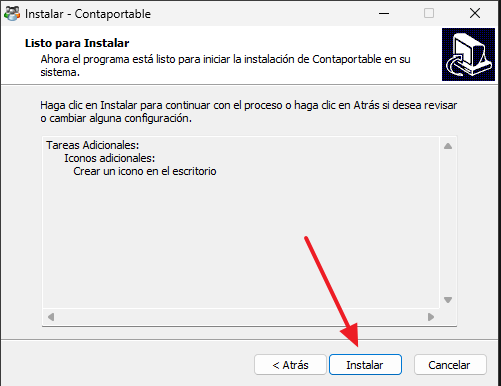 Instalación ContaPortable - Tareas a realizar